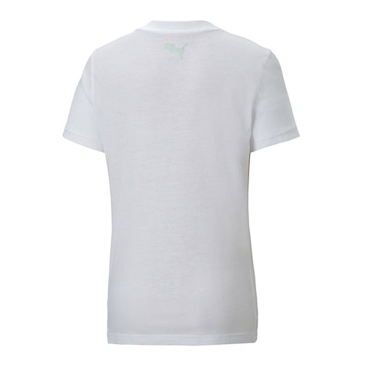 Puma Modern Sports Logo Short Sleeve Tee - Girls - White/Mist Green