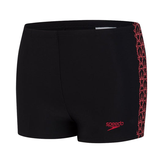 Speedo Boomstar Splice Aquashort Swim Shorts - Boys - Black/Fed Red