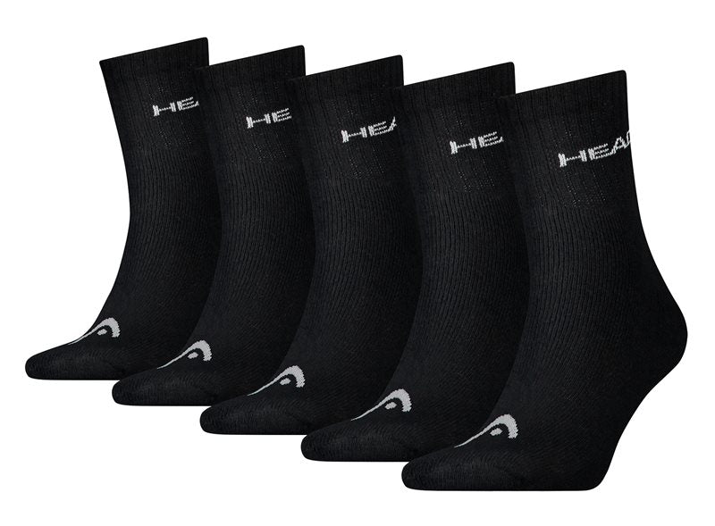 Head 5 Pack Unisex Short Crew Socks - Adult - Black