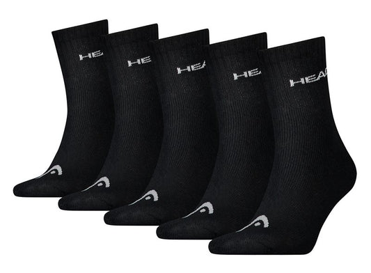 Head 5 Pack Unisex Short Crew Socks - Adult - Black