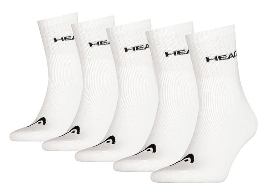 Head 5 Pack Unisex Short Crew Socks - Adult - White