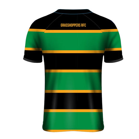 Mc Keever Grasshoppers Rugby Jersey - Youth - Black/Green/Yellow