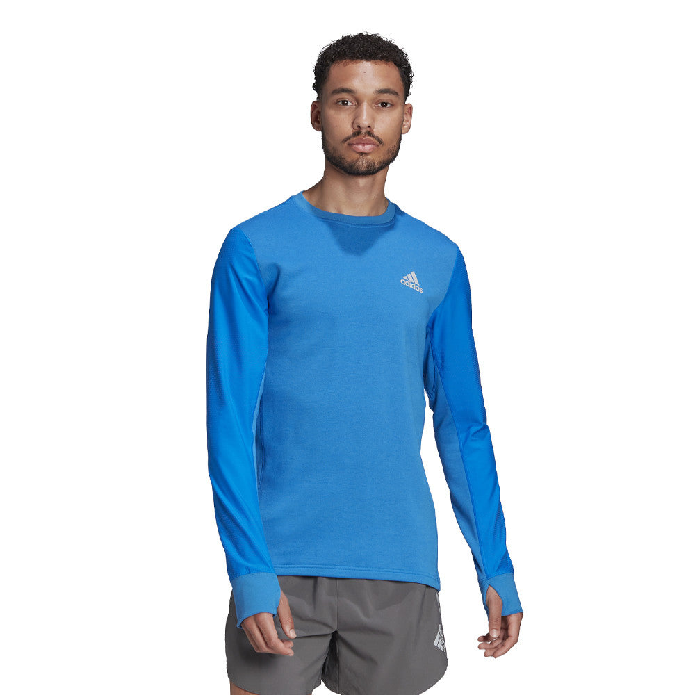 adidas Fast Reflective Crew Sweatshirt - Mens - Blue
