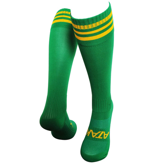 Atak Hooped Sports Socks - Adult - Green/Gold