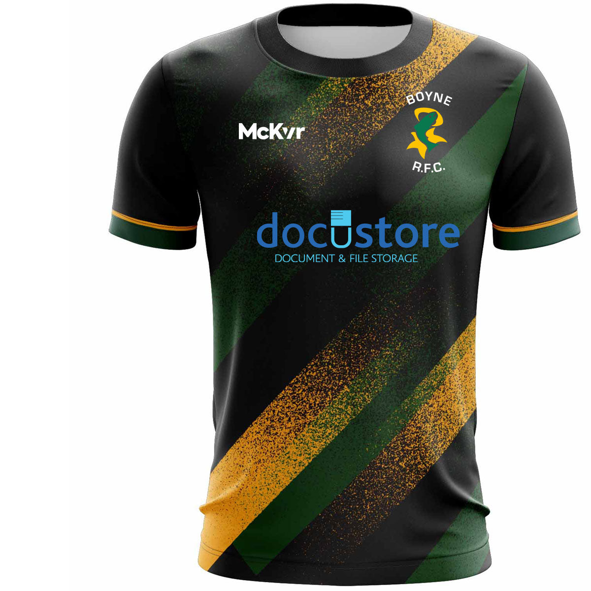 Mc Keever Boyne RFC Training Jersey - Adult - Black/Green/Amber Player Fit