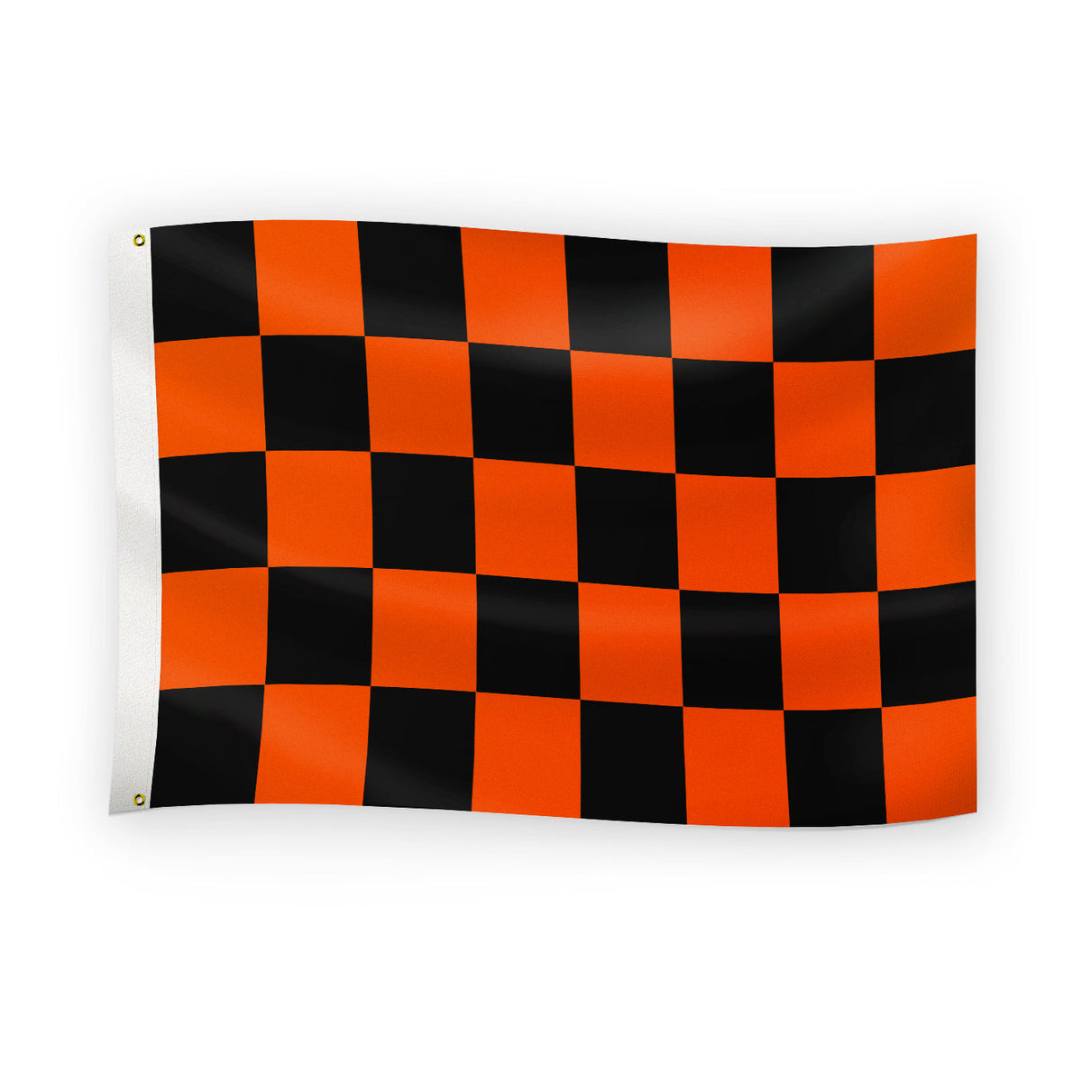 The GAA Store 5ft x 3ft Checkered Flag - Black/Orange
