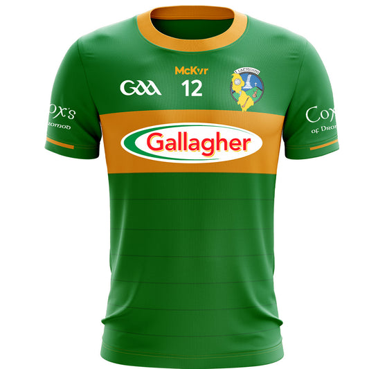 Mc Keever Leitrim GAA Official Home Numbered Jersey - Adult - Green/Gold Player Fit