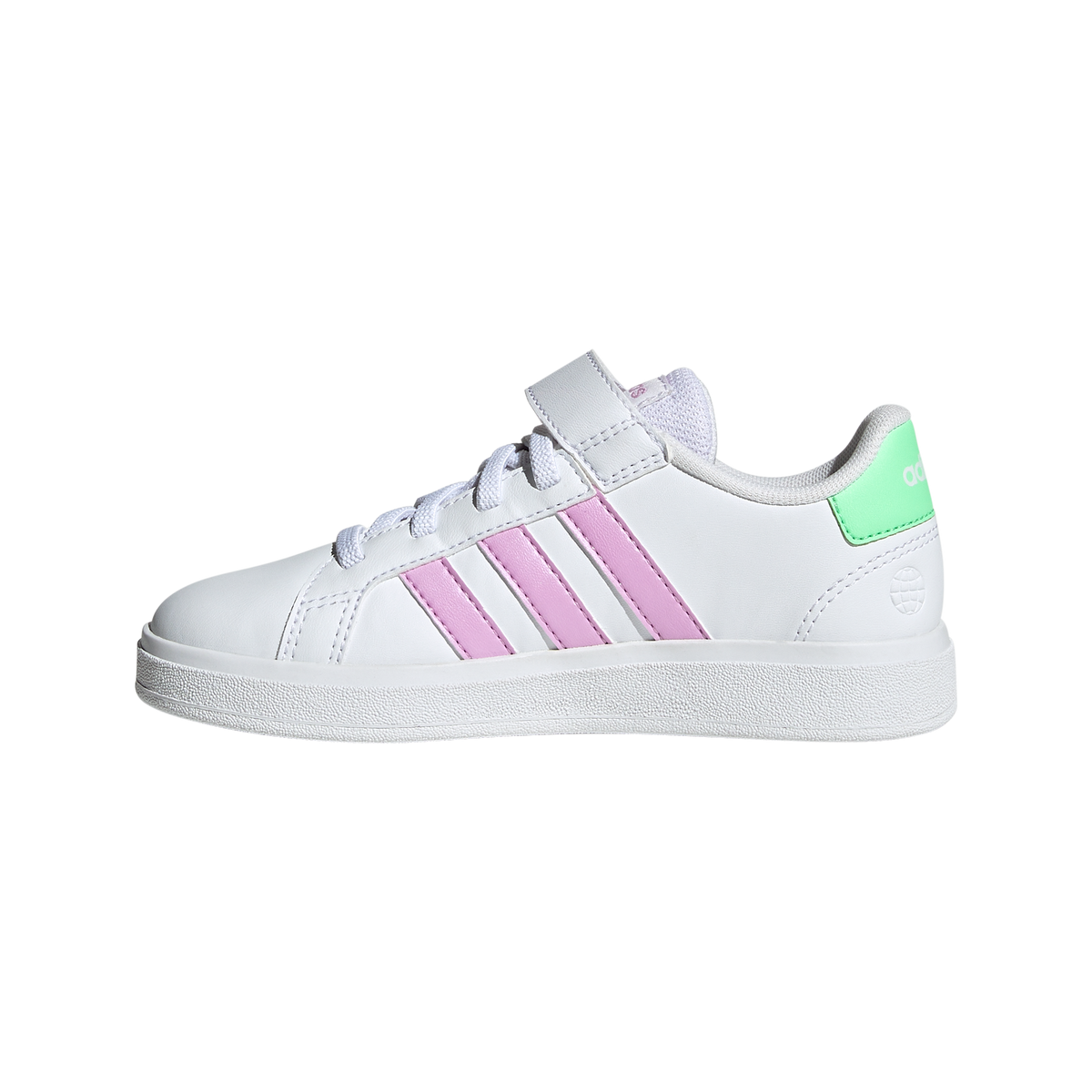 adidas Grand Court 2.0 EL Kids Trainers - Girls - White/Liliac/Beam Green