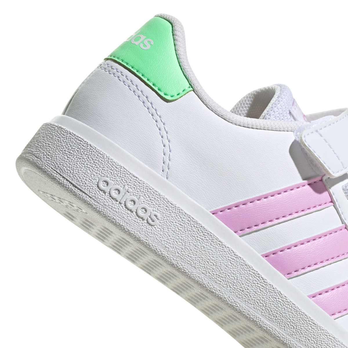 adidas Grand Court 2.0 EL Kids Trainers - Girls - White/Liliac/Beam Green