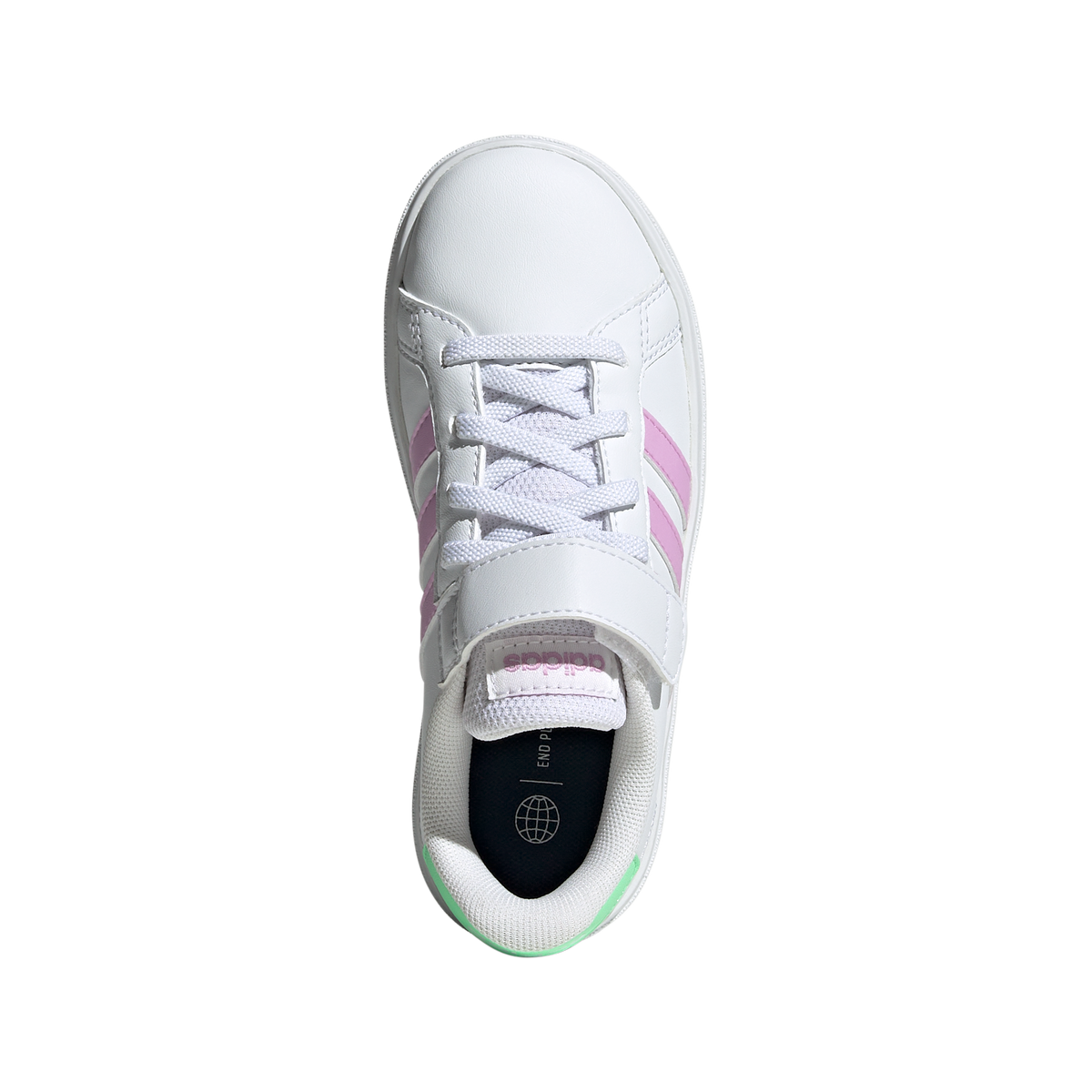 adidas Grand Court 2.0 EL Kids Trainers - Girls - White/Liliac/Beam Green