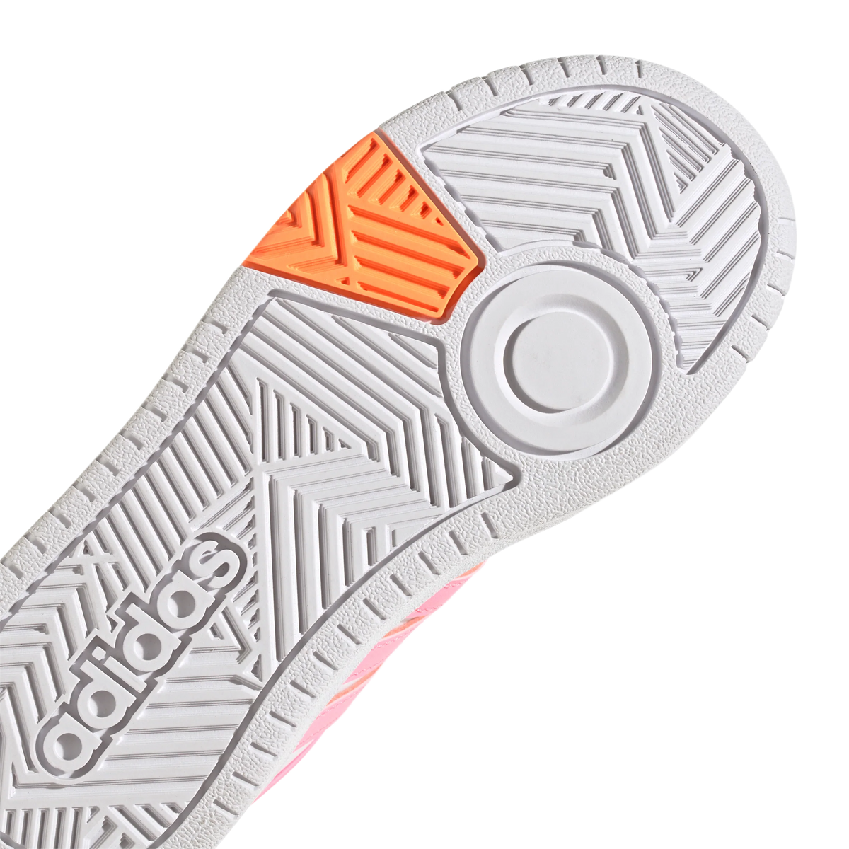 adidas Hoops 3.0 Kids Trainers - Girls - White/Beam Pink/Orange