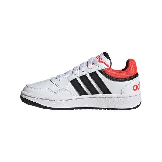 adidas Hoops 3.0 Kids Trainers - Boys - White/Black/Bright Red