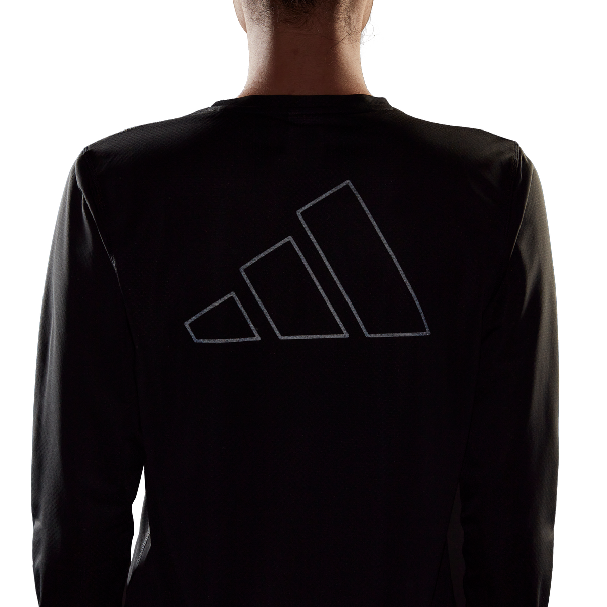 adidas Run Icon 3 Bar Long Sleeve Running Top - Womens - Black