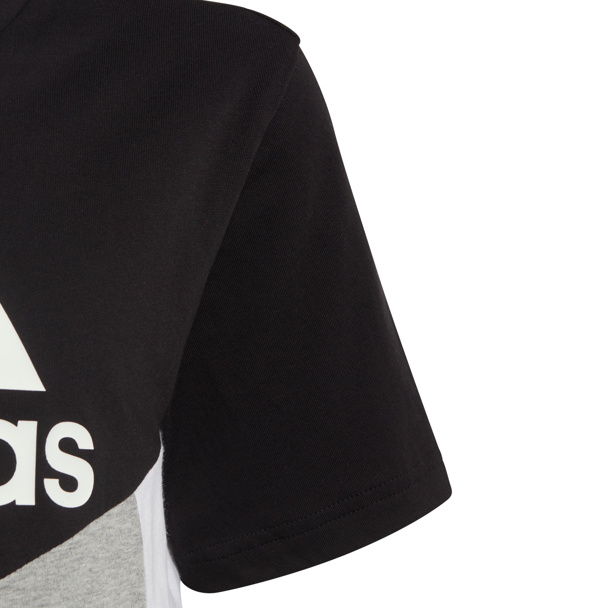 adidas Essentials Colourblock Tee - Boys - Black/Grey
