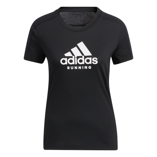 adidas Logo Graphic Short Sleeve Running Tee - Womens - Black