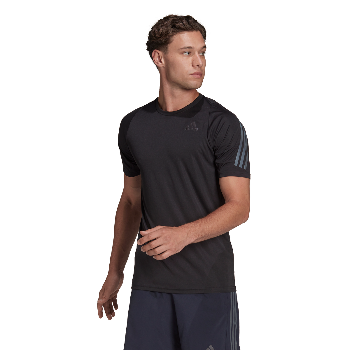 adidas Run Icon Short Sleeve Tee - Mens - Black