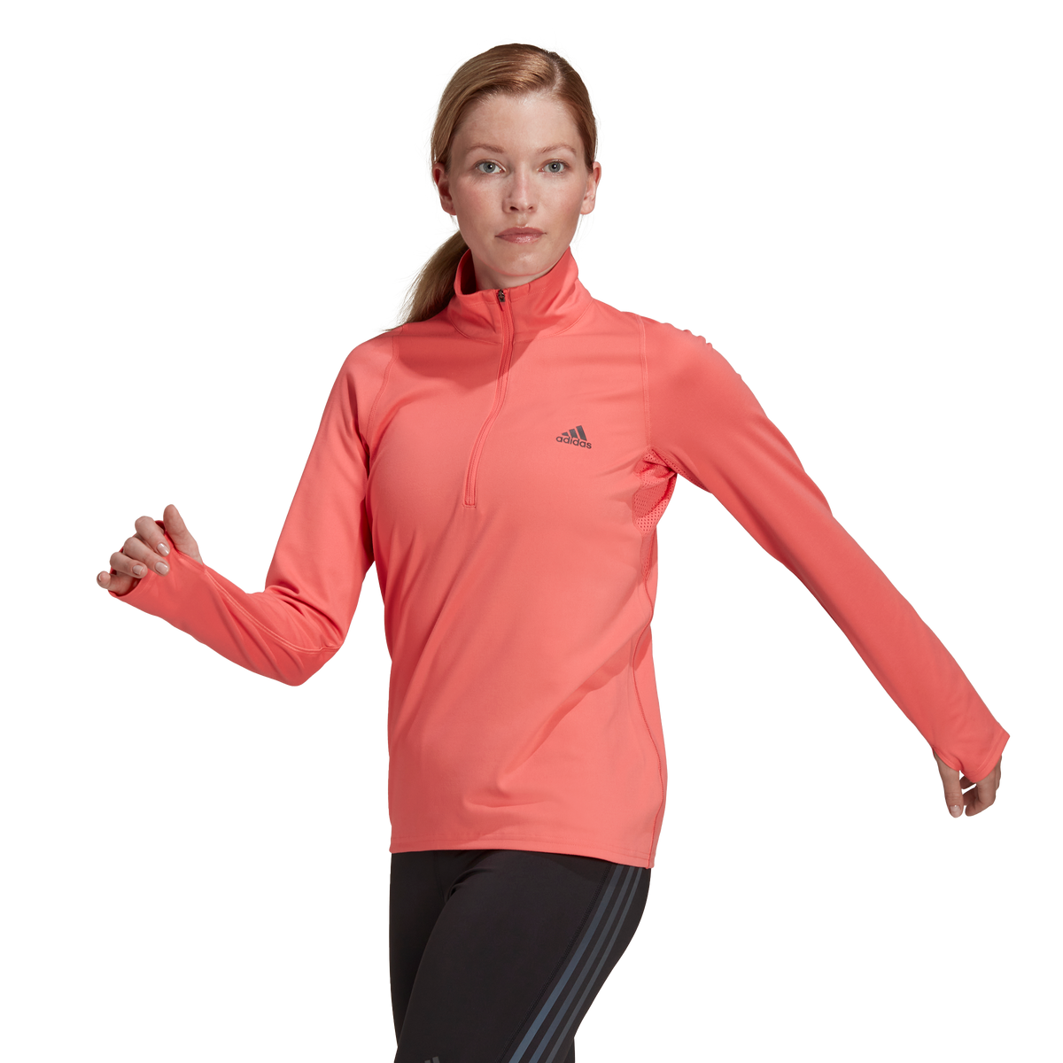 adidas Run Fast 1/2 Zip Running Top - Womens - Pink