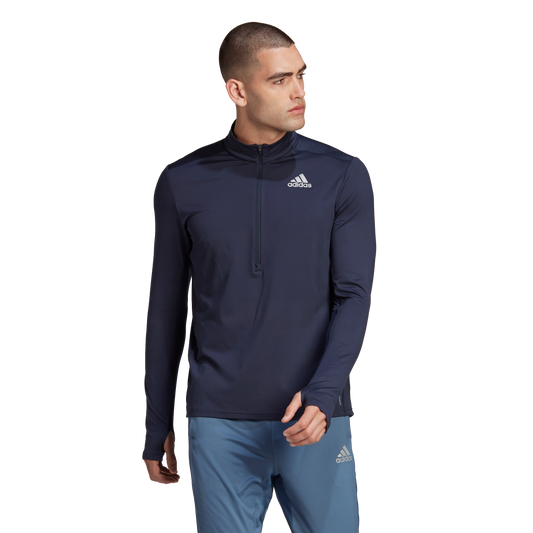 adidas Own The Run 1/2 Zip Long Sleeve Top - Mens - Legend Ink