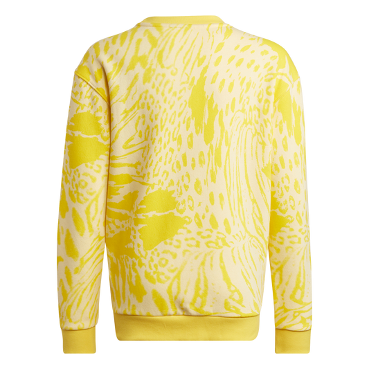 adidas FI All Over Print Crew Neck Sweat Top - Girls - Yellow/Black