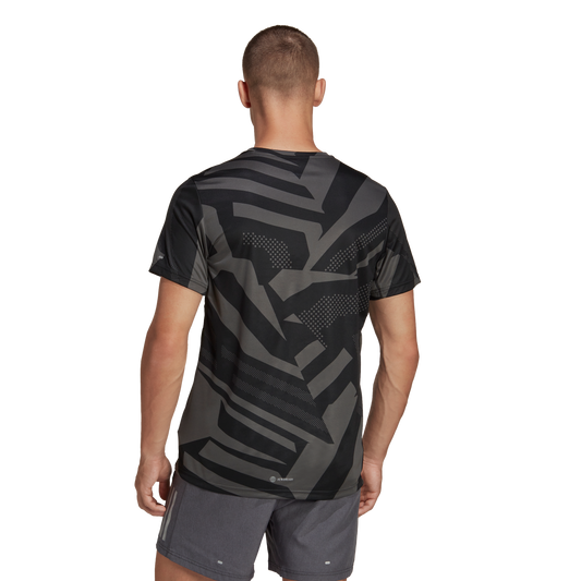 adidas Own The Run Seasonal Tee - Mens - Black/Grey