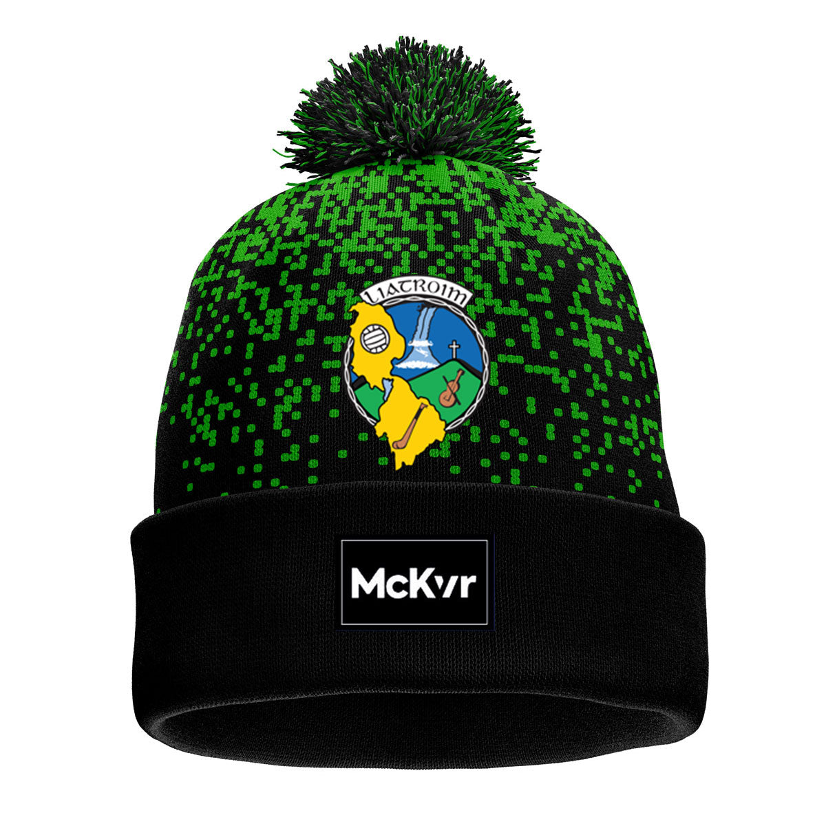 Mc Keever Leitrim GAA Official Core 22 Bobble Hat - Adult - Black/Green