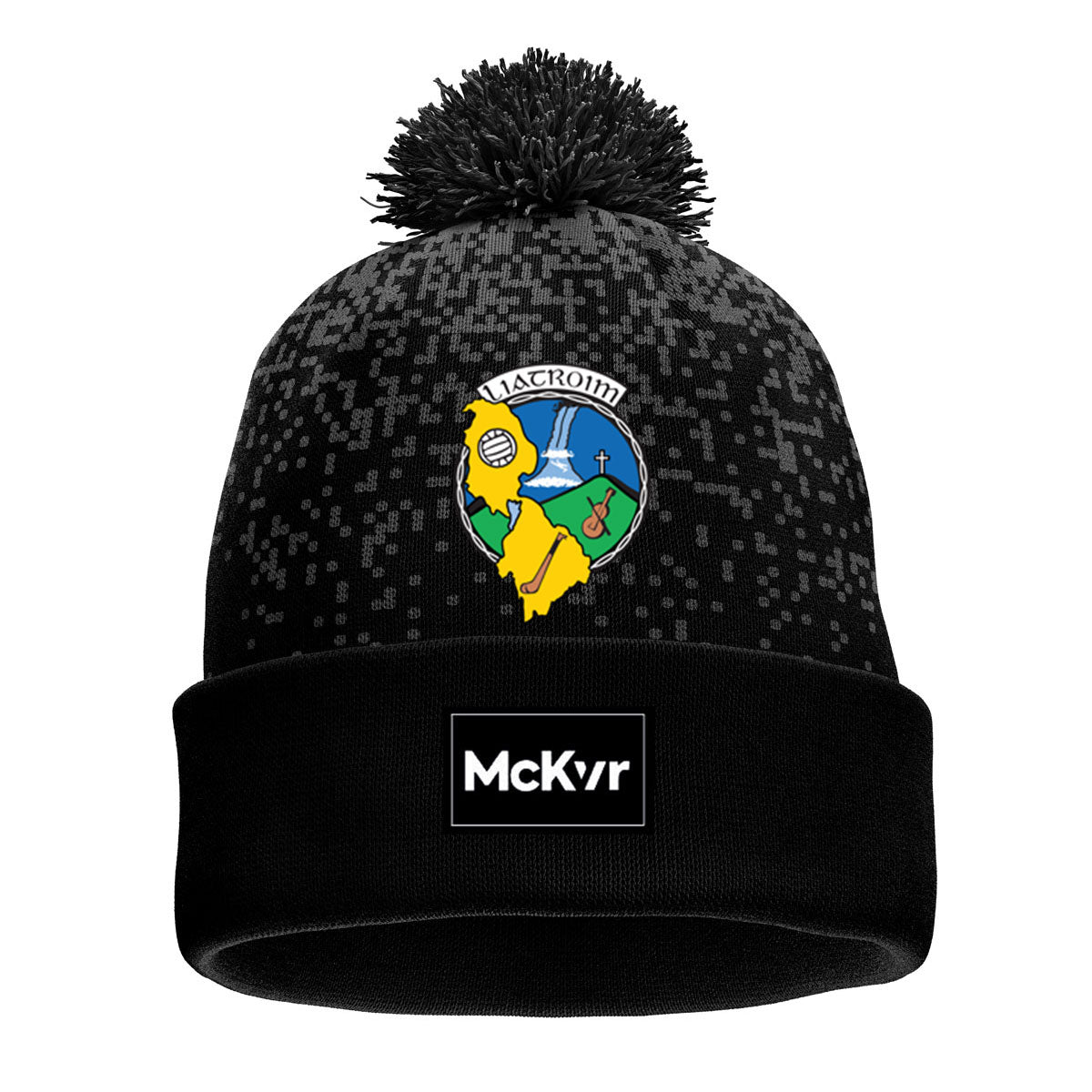 Mc Keever Leitrim GAA Official Core 22 Bobble Hat - Adult - Black/Grey