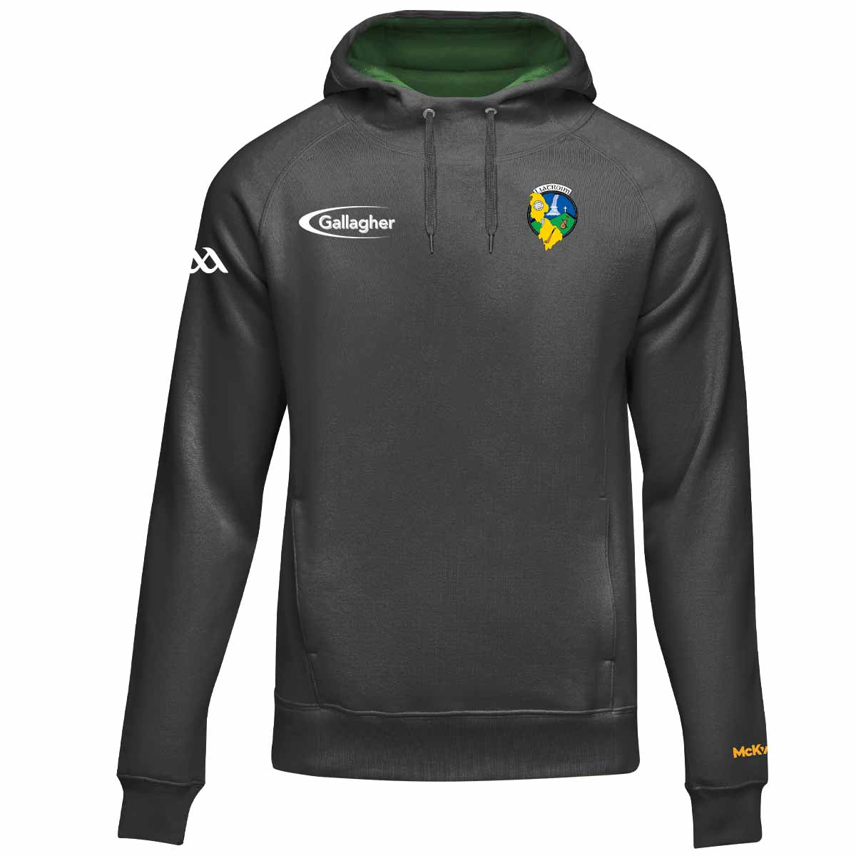 Mc Keever Leitrim GAA Official Vital Hoodie - Adult - Charcoal/Green