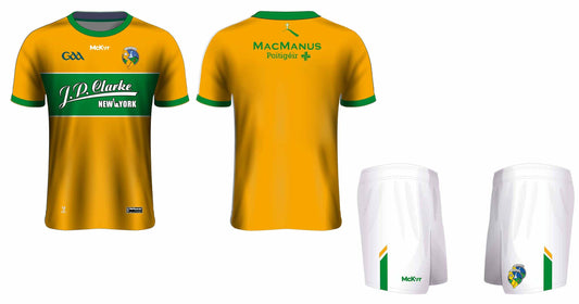Mc Keever Leitrim GAA Official Away Mini Kit - Kids - Gold/Green