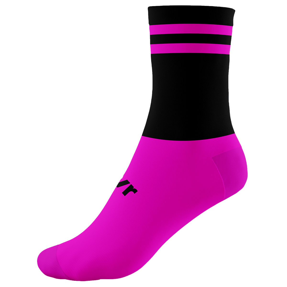 Mc Keever Pro Mid 2 Bar Socks - Youth - Black/Fluo Pink/Fluo Pink