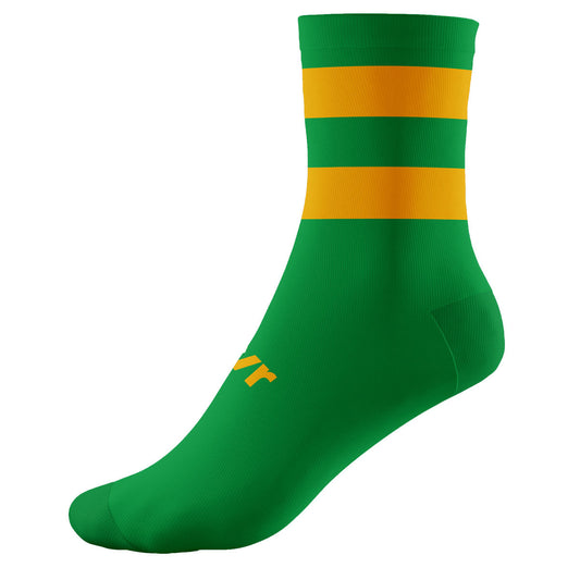 Mc Keever Pro Mid Hooped Socks - Adult - Green/Gold