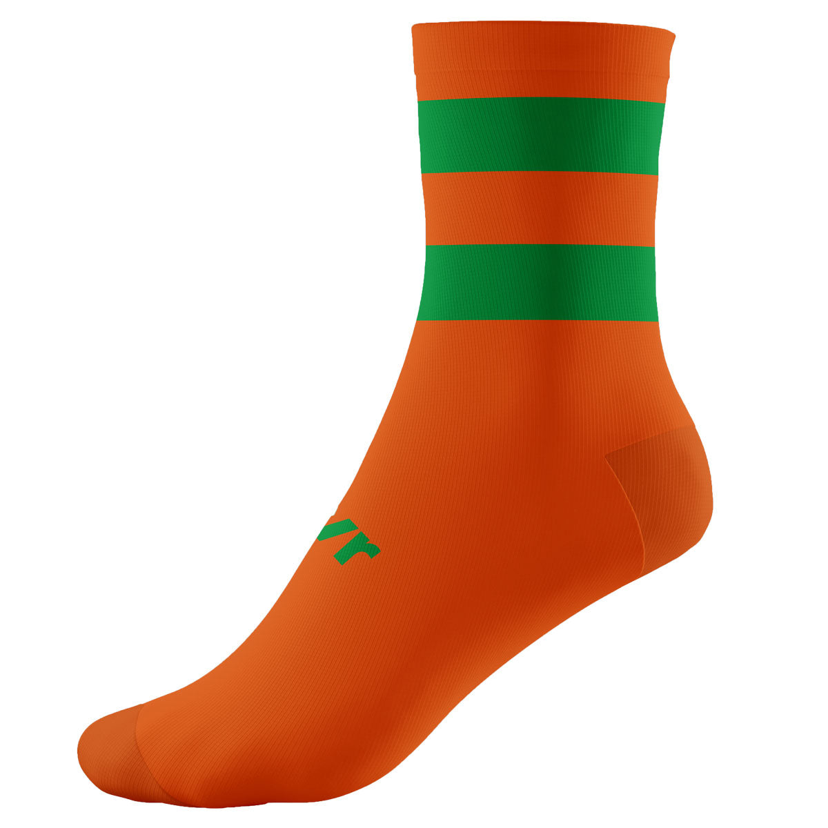 Mc Keever Pro Mid Hooped Socks - Adult - Orange/Green
