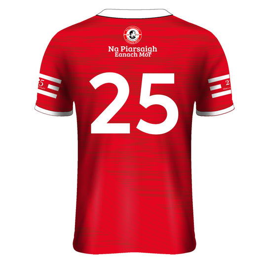 Mc Keever Na Piarsaigh Eanach Mor CLG Official Match Player Fit Jersey - Adult - Red/White
