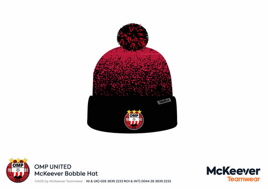 Mc Keever OMP United Core 22 Bobble Hat - Adult - Black/Red