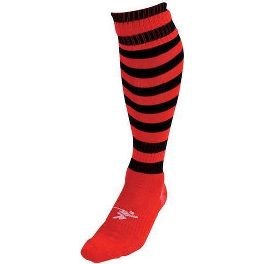 Precision Training Hooped Pro Football Socks - Youth - Red/Black