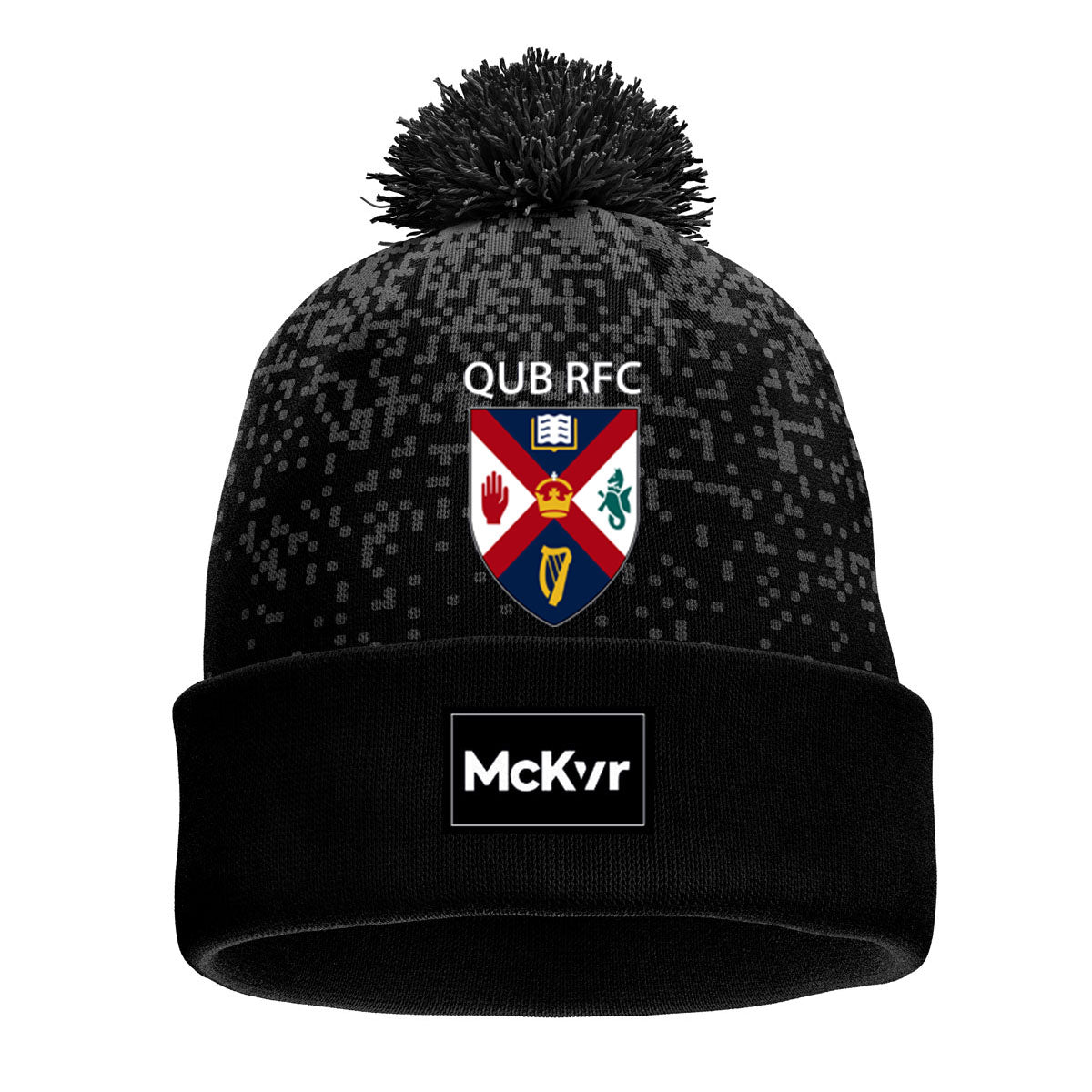 Mc Keever QUB RFC Core 22 Bobble Hat - Adult - Black/Grey