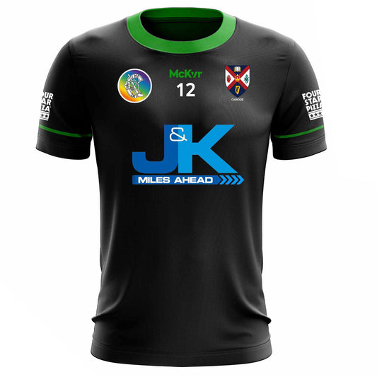Mc Keever Queens GAA Official Camogie Numbered Away Jersey - Womens - Black