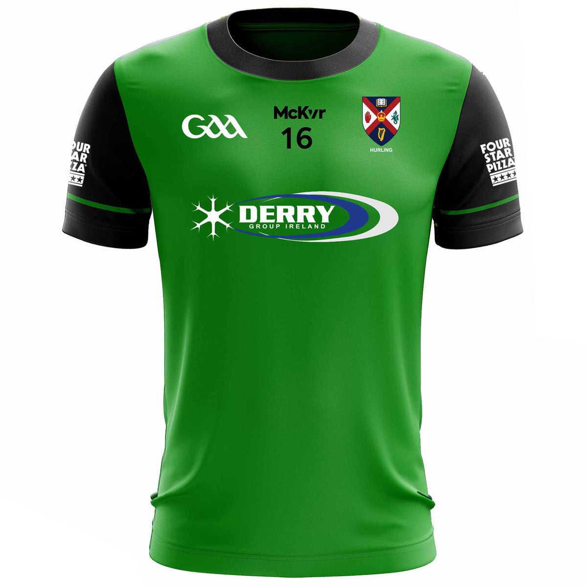 Mc Keever Queens GAA Official Hurling Numbered Away Goalkeeper Jersey - Adult - Green