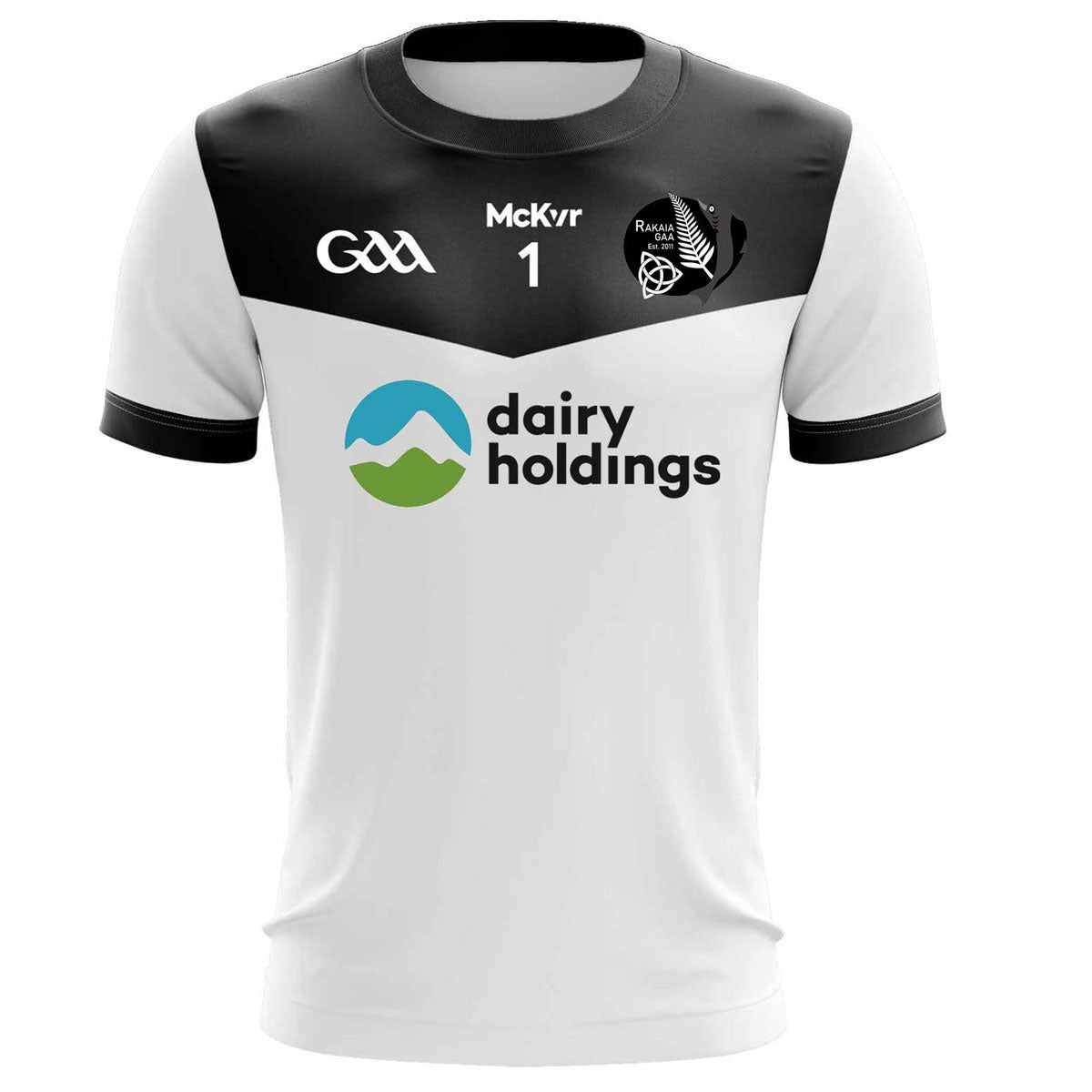 Mc Keever Rakaia GAA Numbered Goalkeeper Jersey - Adult - White/Black