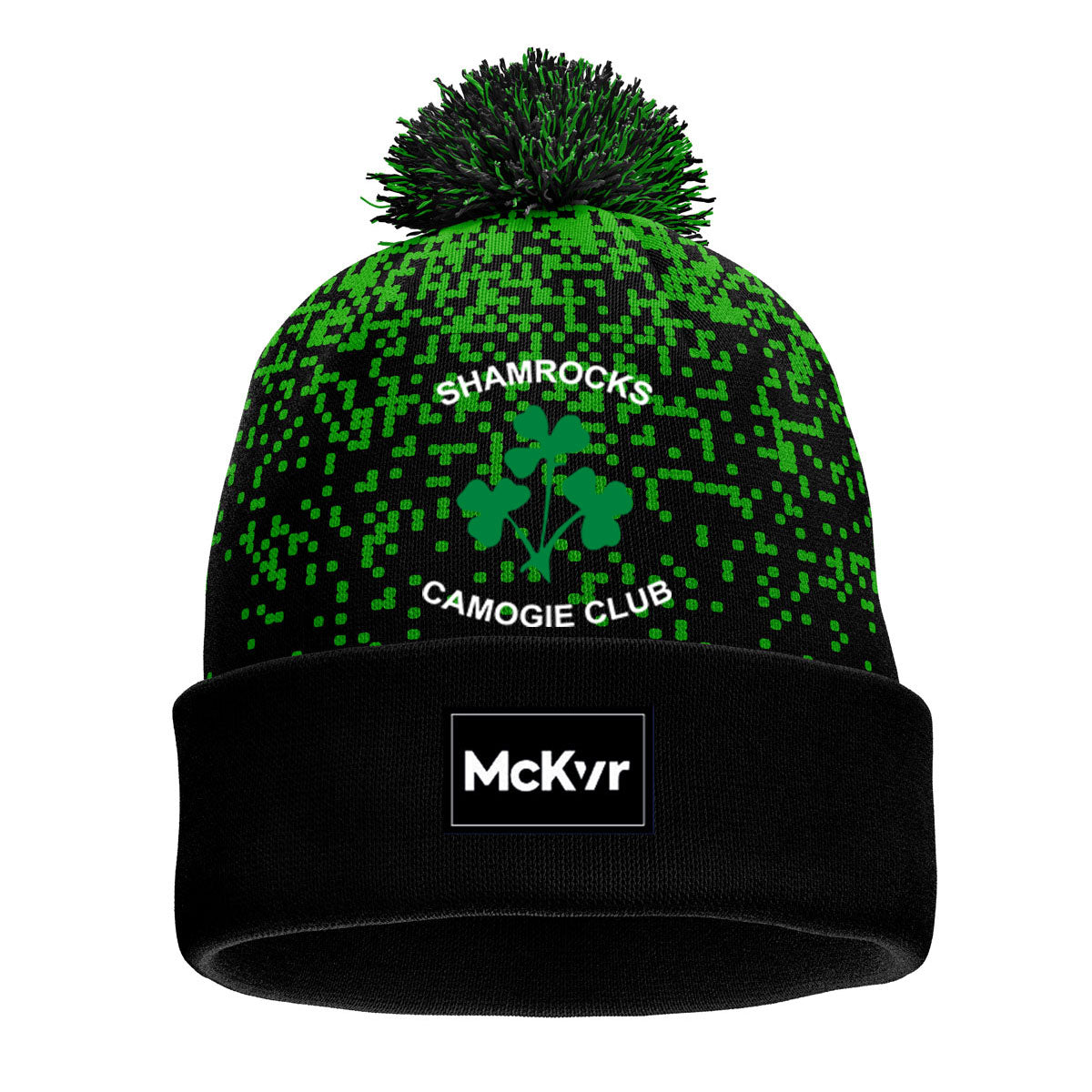 Mc Keever Shamrocks Camogie - Galway Core 22 Bobble Hat - Adult - Black/Green