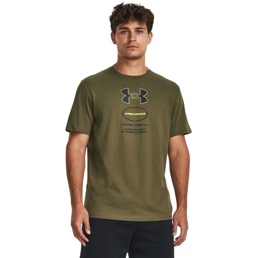 Under Armour Branded Gel Stack Short Sleeve Tee - Mens - Marine Green/Black