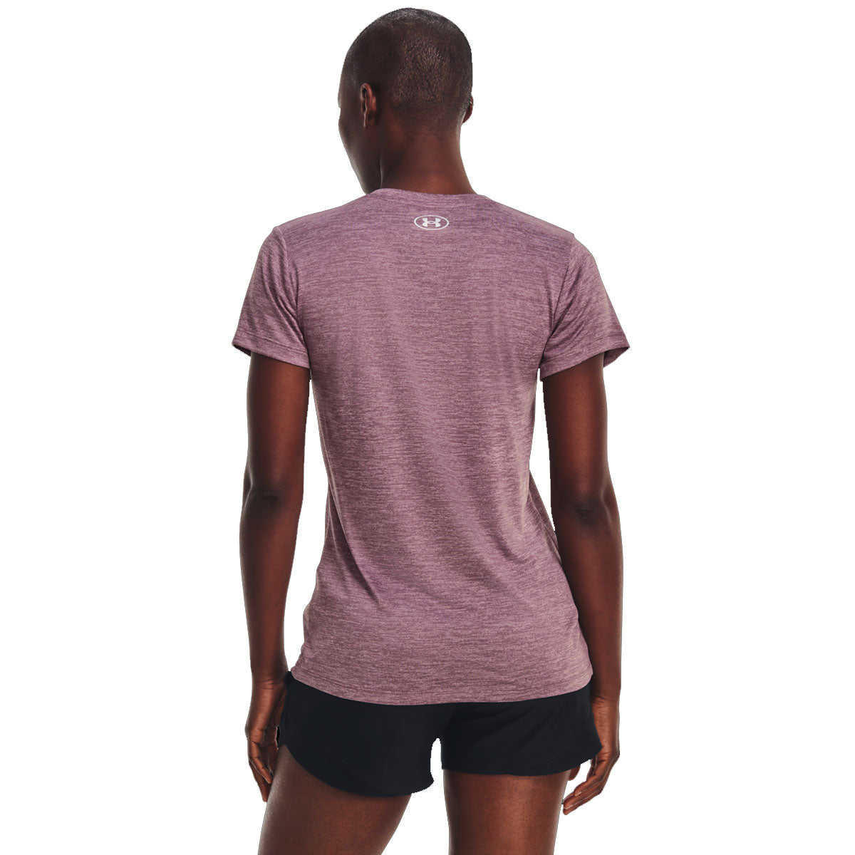 Under Armour Tech Twist V-Neck Training Tee - Womens - Misty Purple/White/Metallic Silver