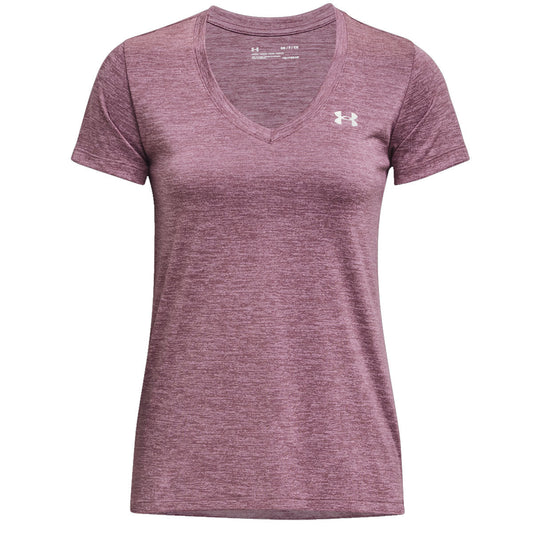 Under Armour Tech Twist V-Neck Training Tee - Womens - Misty Purple/White/Metallic Silver