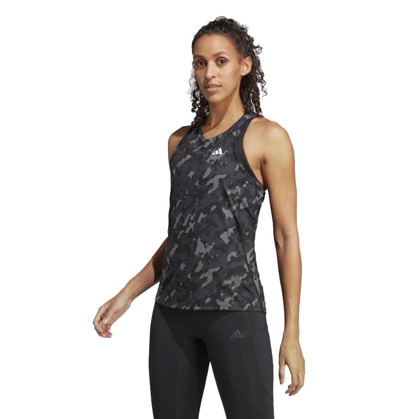adidas Own The Run Camo Running Tank Top - Womens - Black
