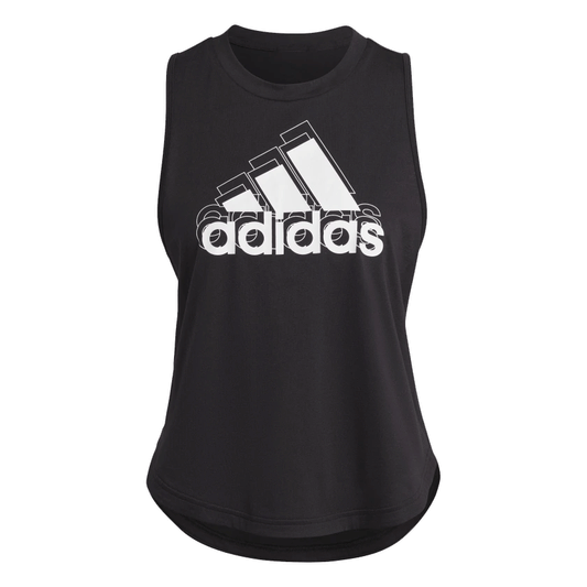adidas Aeroready Made for Training Logo Graphic Racerback Tank Top - Womens - Black/White