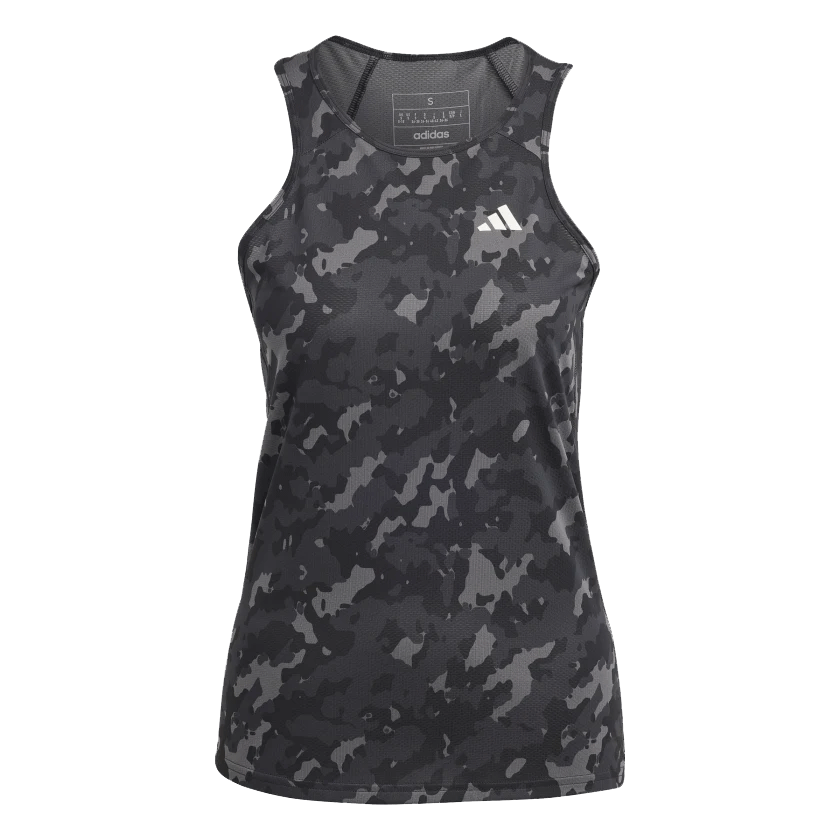 adidas Own The Run Camo Running Tank Top - Womens - Black