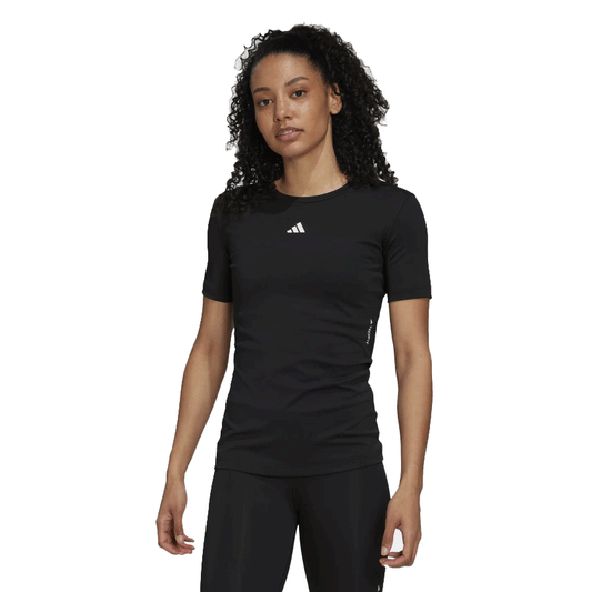 adidas Techfit Training Tee - Womens - Black/White