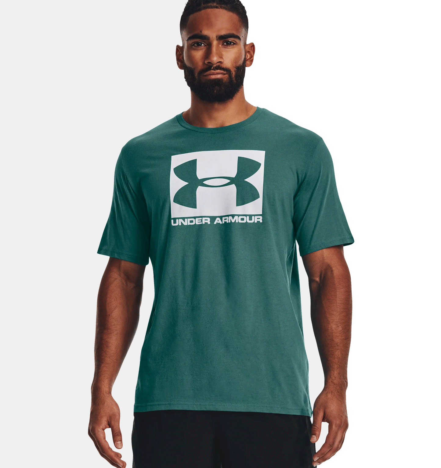 Under Armour Boxed Sportstyle Short Sleeve Tee - Mens - Coastal Teal/White