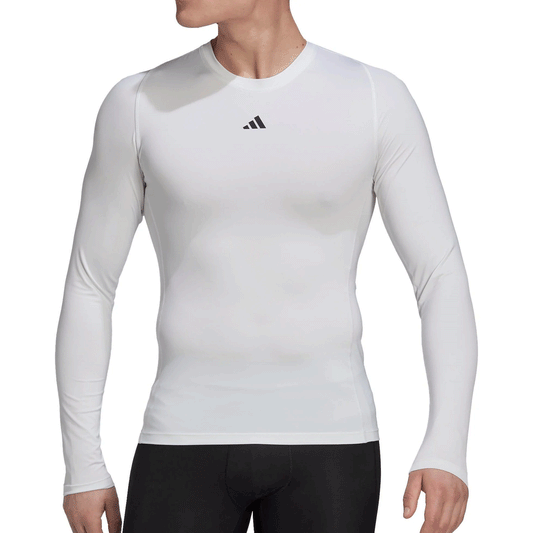 adidas Techfit Long Sleeve Training Tee - Mens - White