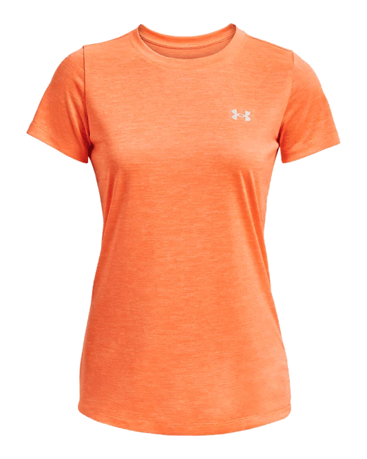 Under Armour Tech Twist Training Tee - Womens - Orange Blast/Orange Tropic/Metallic Silver