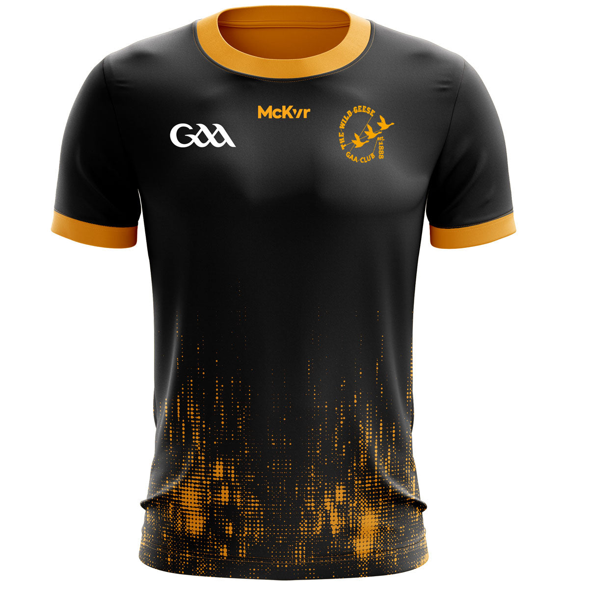 Mc Keever Wild Geese GAA Training Jersey - Adult - Black Glitch Player Fit